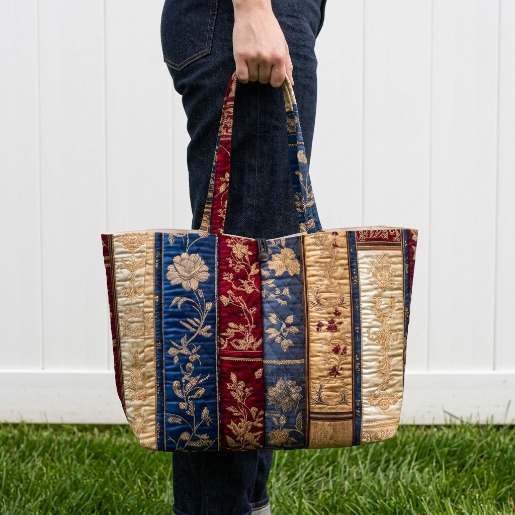 Floral Books Quilted Classic Tote Bag SN0DK047