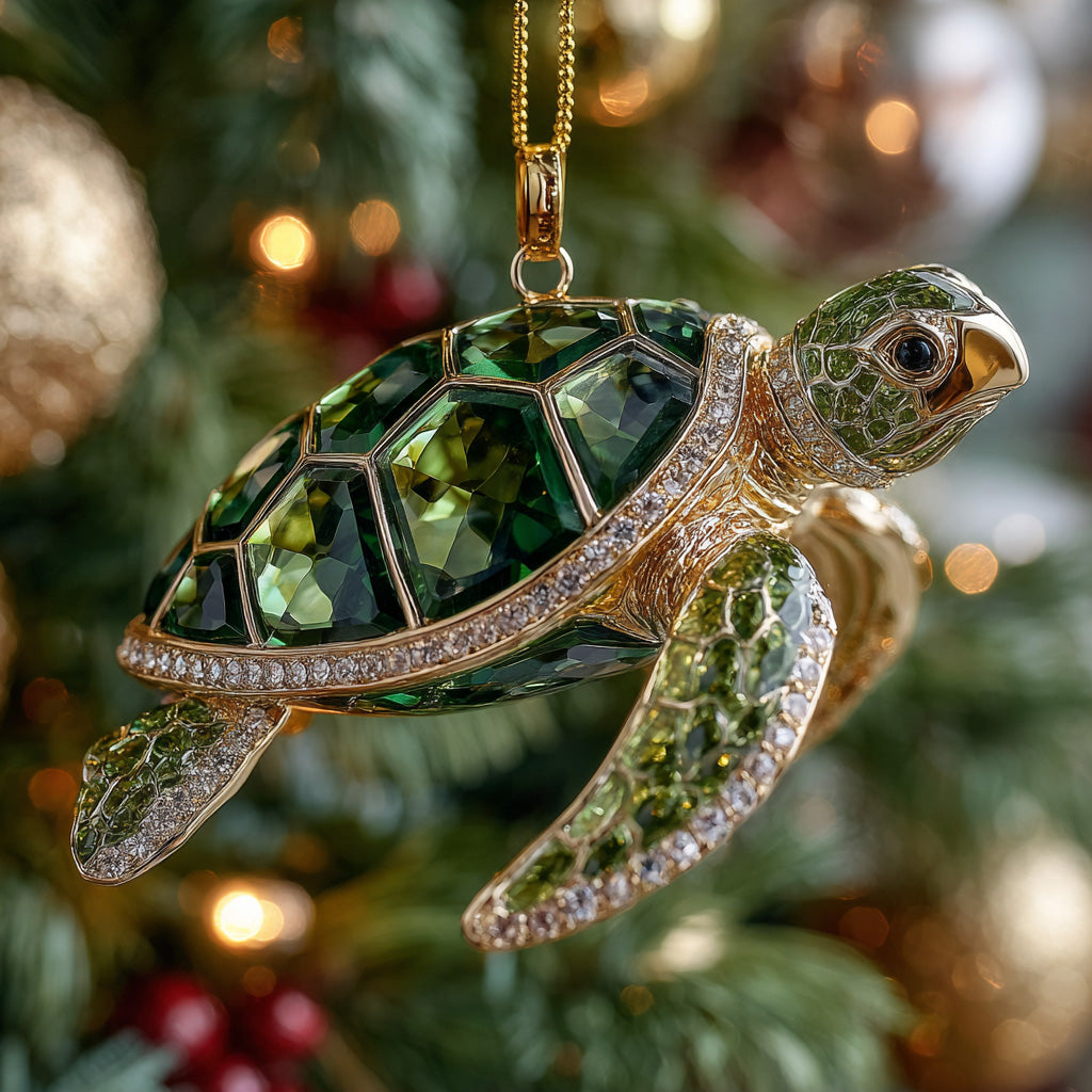 Jade Wave Turtle Mica Ornament NCU0DH204