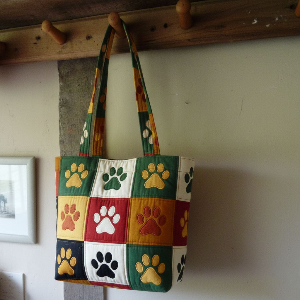 Soft Steps Mosaic Quilted Zipper Tote Bag SN0PT008