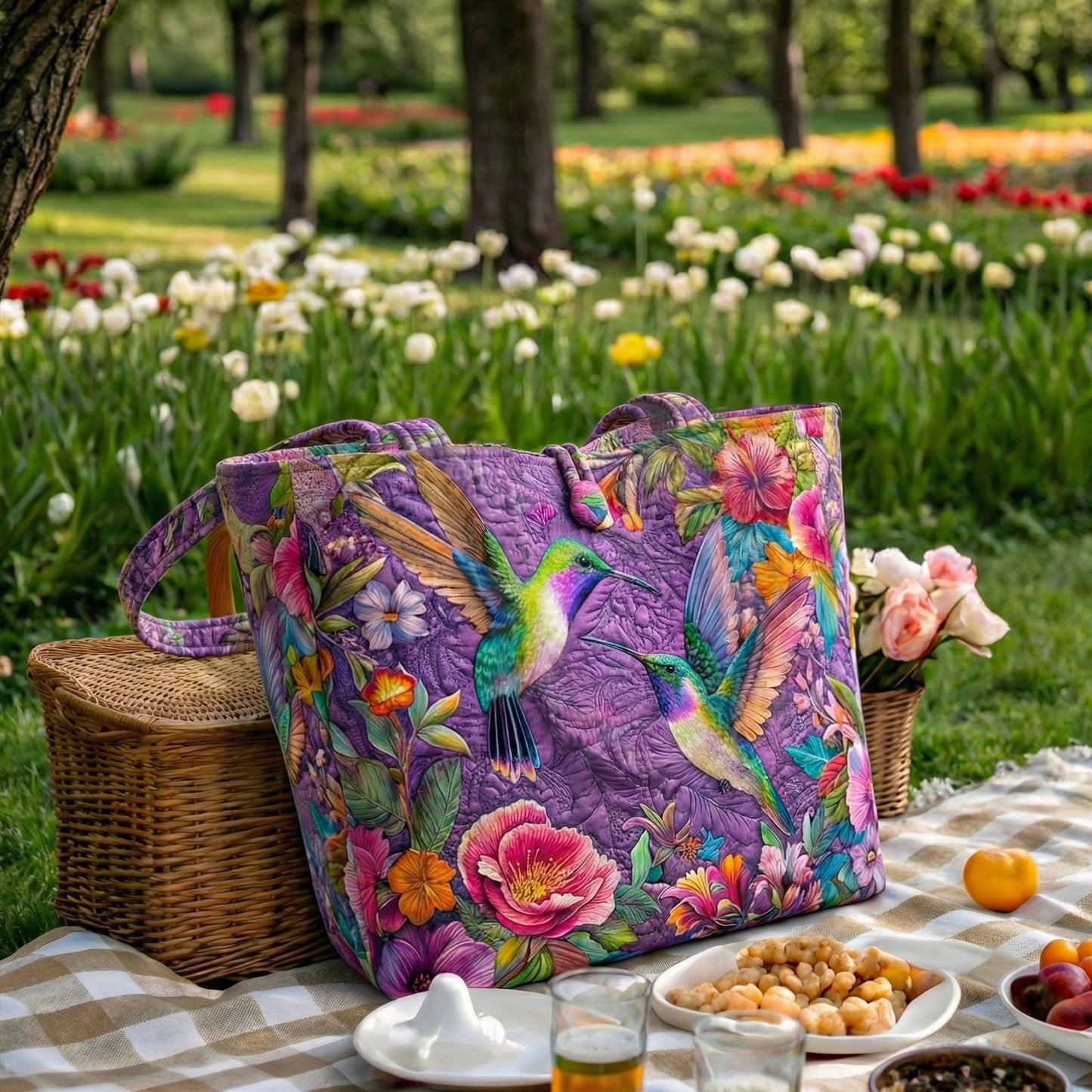 Velvet Wings Quilted Classic Tote Bag SN0NT017