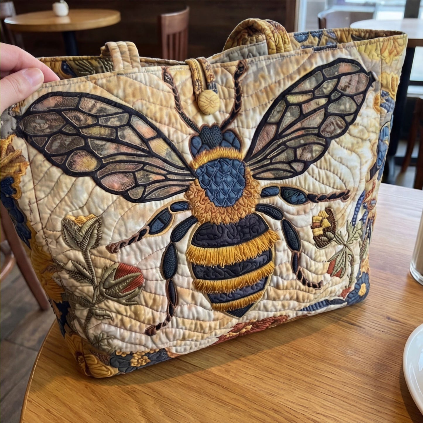 Wildflower Queen Bee Quilted Classic Tote Bag SN0NT022