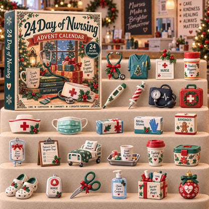 CHRISTMAS KICKOFF 40% OFF - 24 Day Of Nursing Advent Calendar 2026 - 24-Day Festive Countdown, Acrylic Charms Blind Box - Gift For Family, Friends AC0TH305