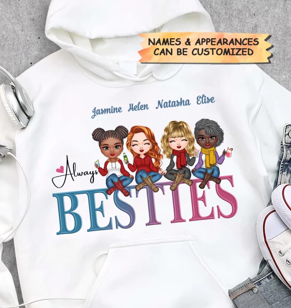 Personalized Hoodie - Gift For Friend - Always Besties ARND0014