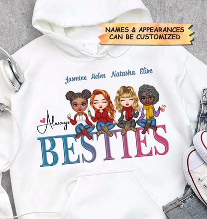 Personalized Hoodie - Gift For Friend - Always Besties ARND0014