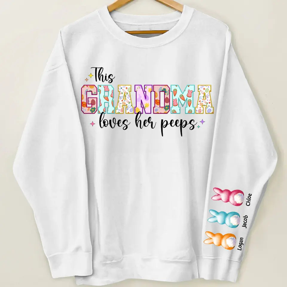 This Grandma Loves Her Peep - Personalized Custom Sweatshirt - Mother's Day Gift For Grandma, Mom, Family Members