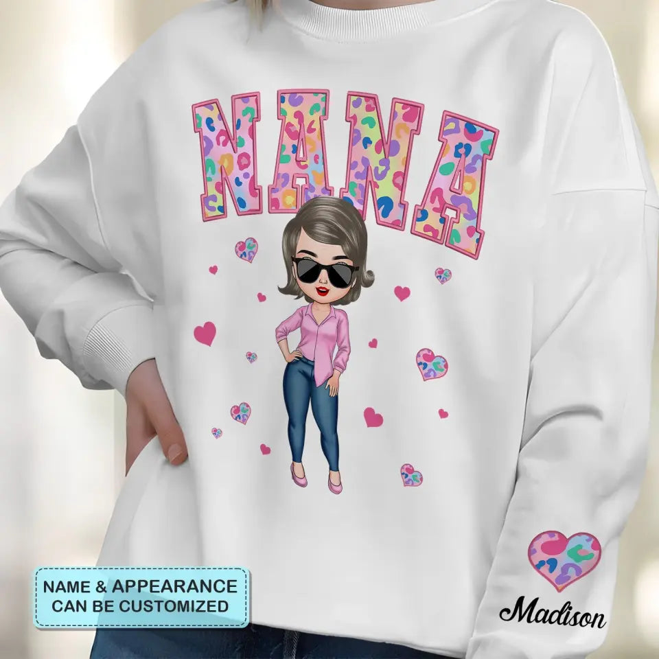 Nana Easter Vibes - Personalized Custom Sweatshirt - Easter, Mother's Day Gift For Grandma, Mom, Family Members