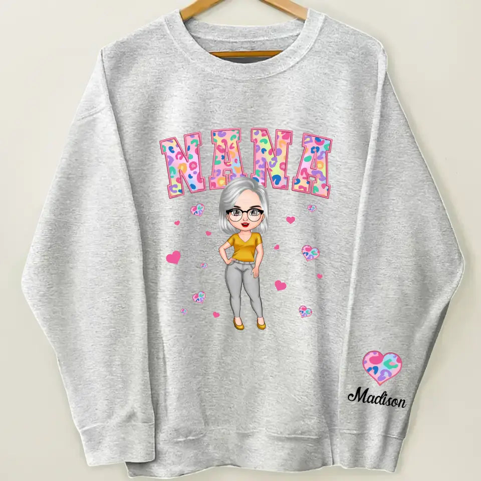 Nana Easter Vibes - Personalized Custom Sweatshirt - Easter, Mother's Day Gift For Grandma, Mom, Family Members