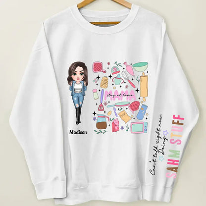 Cant Talk Right Now I Am Doing Stay At Home Mom Stuff - Personalized Custom Sweatshirt - Mother's Day Gift For Grandma, Mom, Family Members