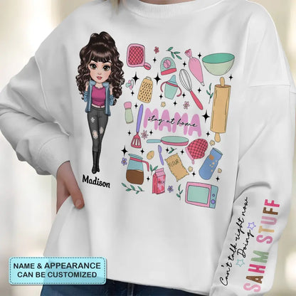 Cant Talk Right Now I Am Doing Stay At Home Mom Stuff - Personalized Custom Sweatshirt - Mother's Day Gift For Grandma, Mom, Family Members