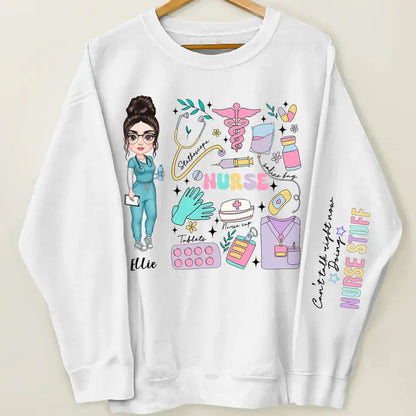 Can't Talk Right Now Doing Nurse Stuff - Personalized Custom Sweatshirt - Nurse's Day, Appreciation Gift For Nurse