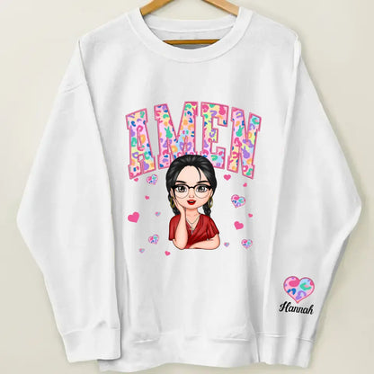 Amen Easter Vibes - Personalized Custom Sweatshirt - Easter Gift For Family Members, Mom, Grandma, Friends