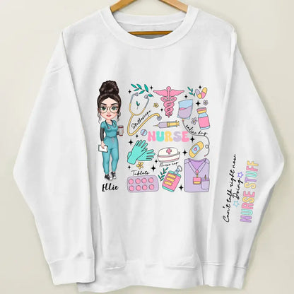 Can't Talk Right Now Doing Nurse Stuff - Personalized Custom Sweatshirt - Nurse's Day, Appreciation Gift For Nurse