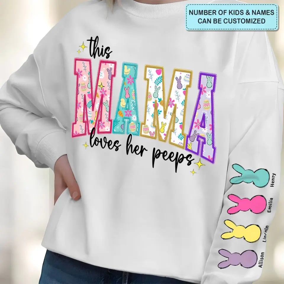 Mama Peeps - Personalized Custom Sweatshirt - Mother's Day Gift For Mom, Family Members