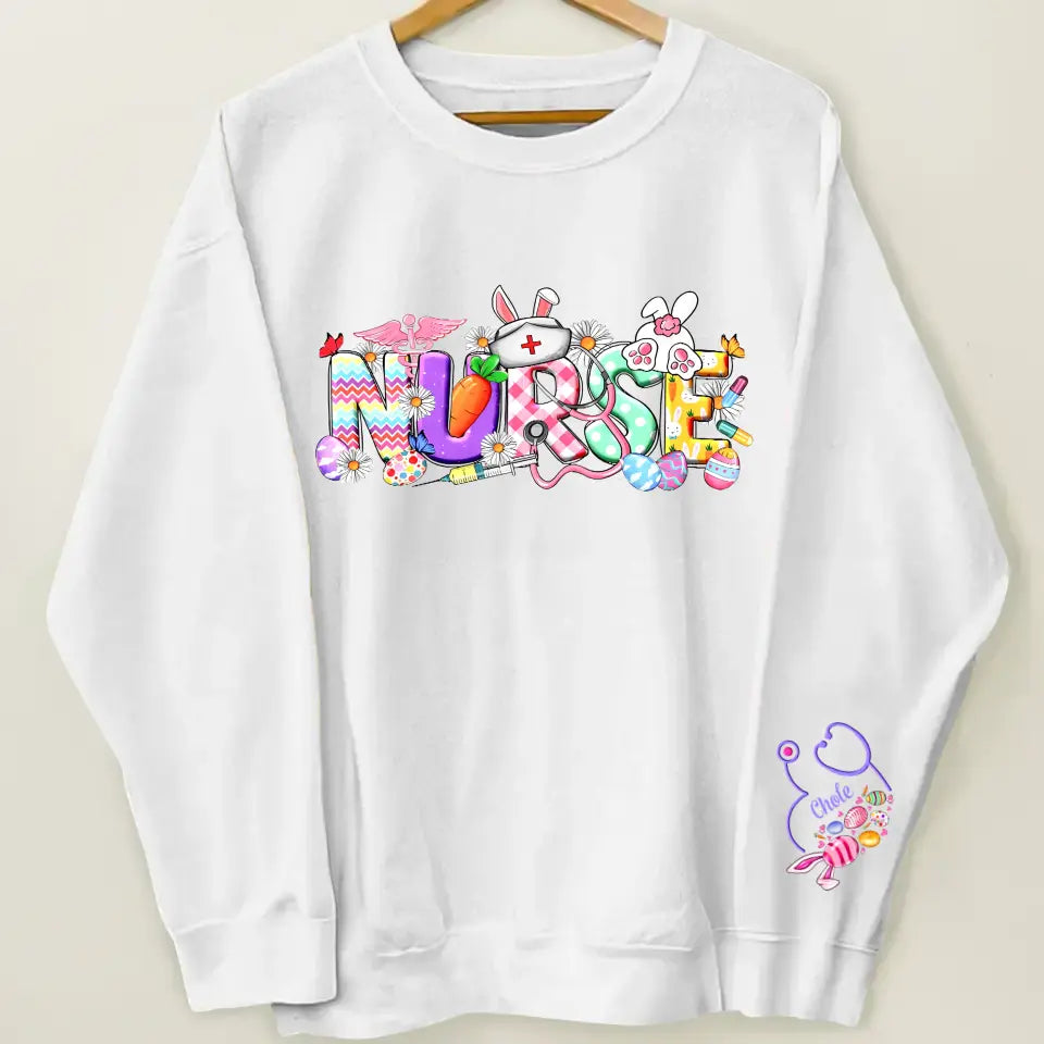 Bunny Nurse - Personalized Custom Sweatshirt - Nurse's Day, Appreciation Gift For Nurse