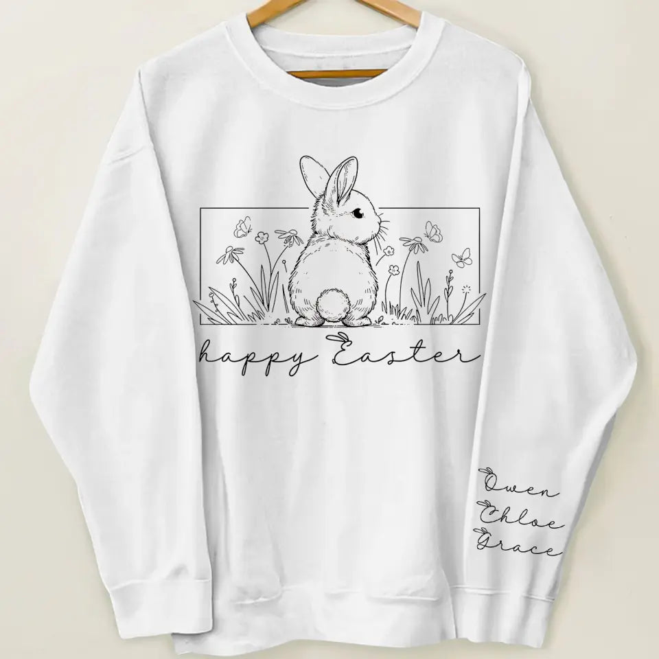 Happy Easter - Personalized Custom Sweatshirt - Easter Gift For Mom, Grandma, Family Members