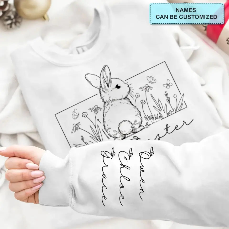 Happy Easter - Personalized Custom Sweatshirt - Easter Gift For Mom, Grandma, Family Members