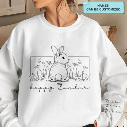 Happy Easter - Personalized Custom Sweatshirt - Easter Gift For Mom, Grandma, Family Members