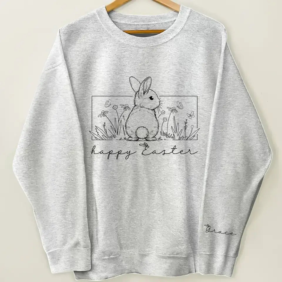 Happy Easter - Personalized Custom Sweatshirt - Easter Gift For Mom, Grandma, Family Members