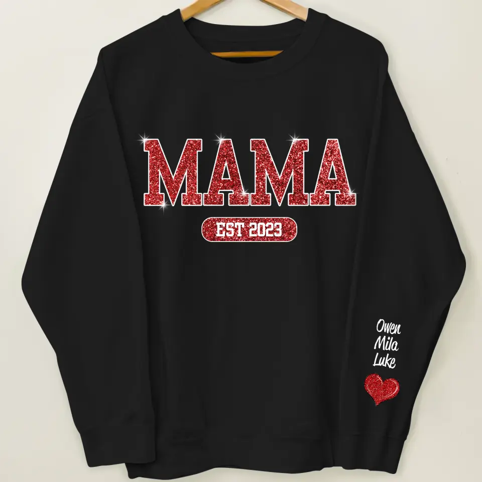 Glitter Nana - Personalized Custom Sweatshirt - Gift For Grandma, Mom, Family Members