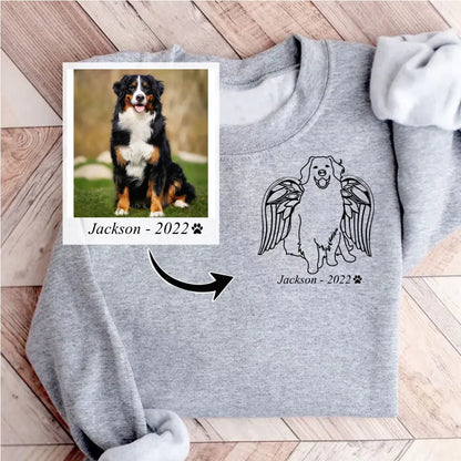 The Moment Your Heart Stopped - Personalized Custom Embroidered Sweatshirt - Gift For Dog Owner, Dog Lover AGCPD078
