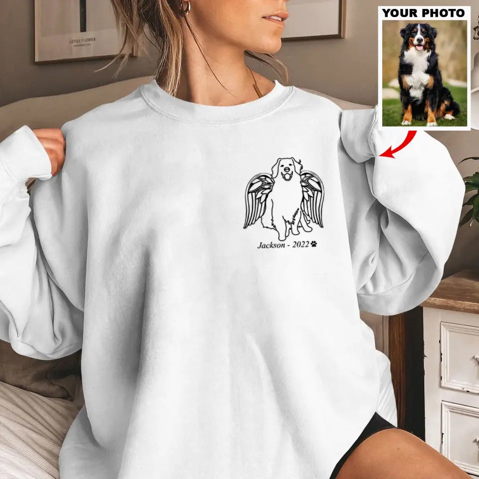 The Moment Your Heart Stopped - Personalized Custom Embroidered Sweatshirt - Gift For Dog Owner, Dog Lover AGCPD078