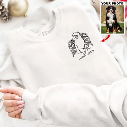 The Moment Your Heart Stopped - Personalized Custom Embroidered Sweatshirt - Gift For Dog Owner, Dog Lover AGCPD078