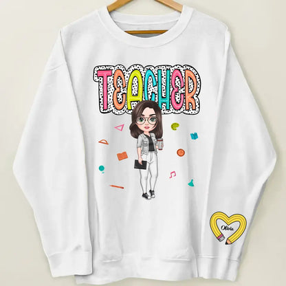 Teacher Life Dalmatian Dots - Personalized Custom Sweatshirt - Teacher's Day, Appreciation Gift For Teacher