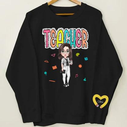 Teacher Life Dalmatian Dots - Personalized Custom Sweatshirt - Teacher's Day, Appreciation Gift For Teacher