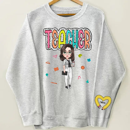 Teacher Life Dalmatian Dots - Personalized Custom Sweatshirt - Teacher's Day, Appreciation Gift For Teacher