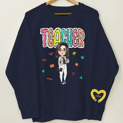 Teacher Life Dalmatian Dots - Personalized Custom Sweatshirt - Teacher's Day, Appreciation Gift For Teacher