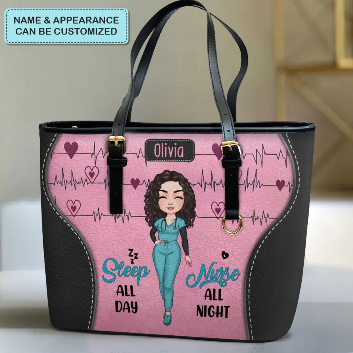 20240306_LEATHER BUCKET BAG_NURSE_SLEEP ALL DAY NURSE ALL NIGHT_4