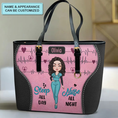 20240306_LEATHER BUCKET BAG_NURSE_SLEEP ALL DAY NURSE ALL NIGHT_4