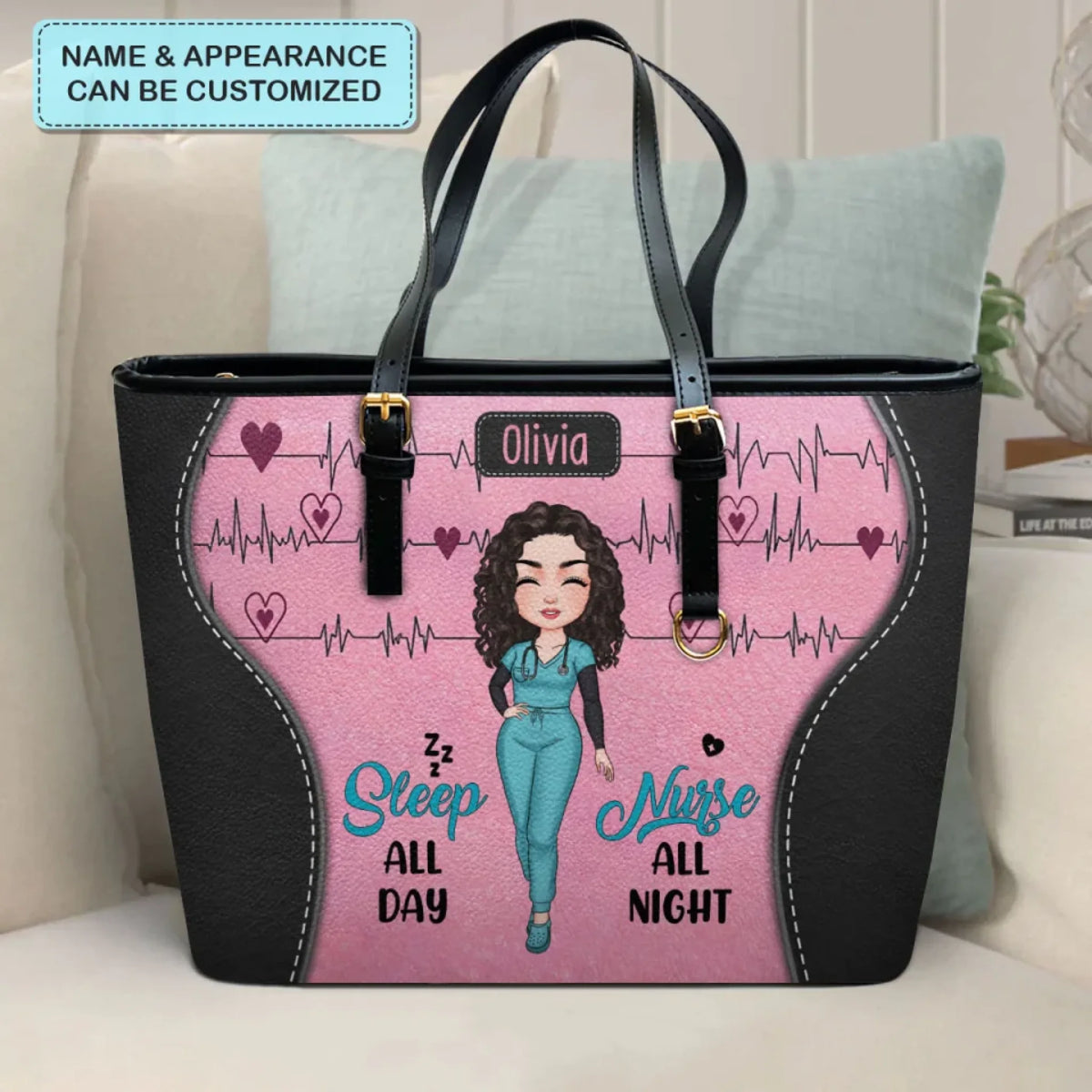 20240306_LEATHER BUCKET BAG_NURSE_SLEEP ALL DAY NURSE ALL NIGHT_1