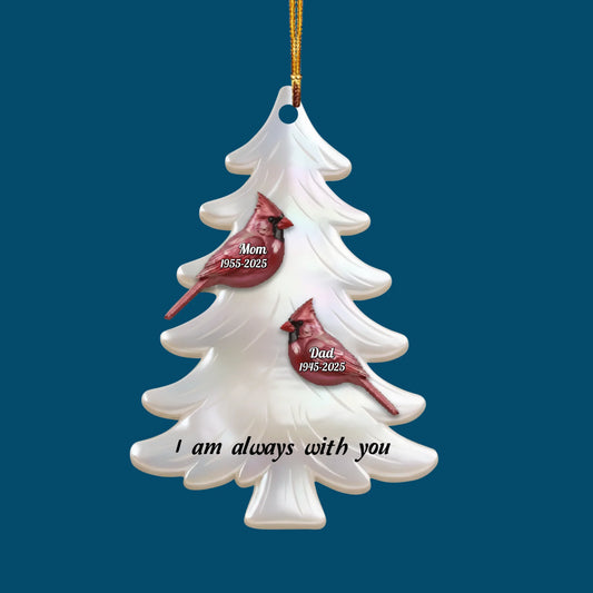 Always With You V2 - Personalized Custom Shape Mica Ornament - Christmas Gift For Family Members