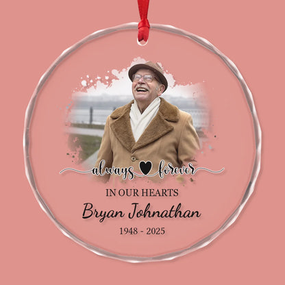 Eternal Smile - Circle Glass Ornament - Christmas Gift For Family Members