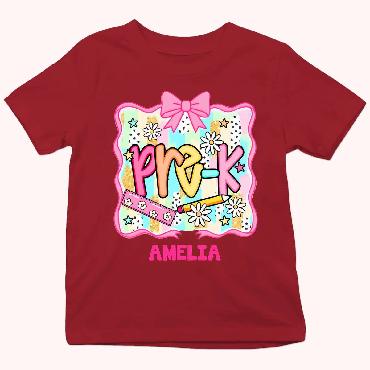 Ribbon - Personalized Youth Shirts - Back To School Gift For Kids
