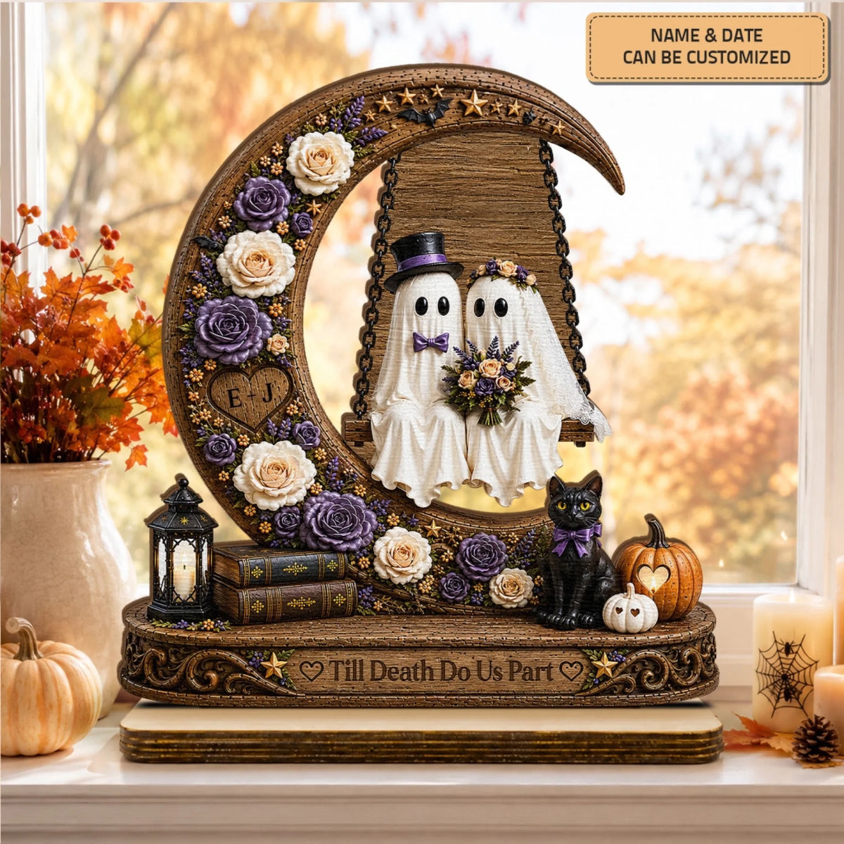 20260724_Wood Plaque_Halloween_Ghost Moon Wedding_ARND154 2