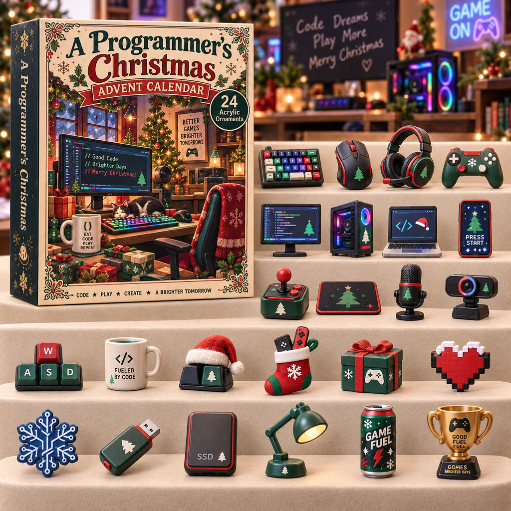 CHRISTMAS KICKOFF 40% OFF - A Programmers Christmas Advent Calendar 2026 - 24-Day Festive Countdown, Acrylic Charms Blind Box - Gift For Family, Friends AC0TH310