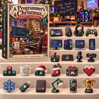 CHRISTMAS KICKOFF 40% OFF - A Programmers Christmas Advent Calendar 2026 - 24-Day Festive Countdown, Acrylic Charms Blind Box - Gift For Family, Friends AC0TH310