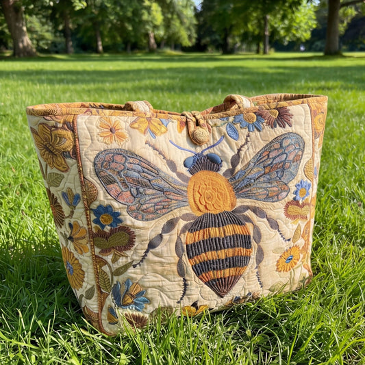 Autumn Bloom Bee Quilted Classic Tote Bag SN0NT021