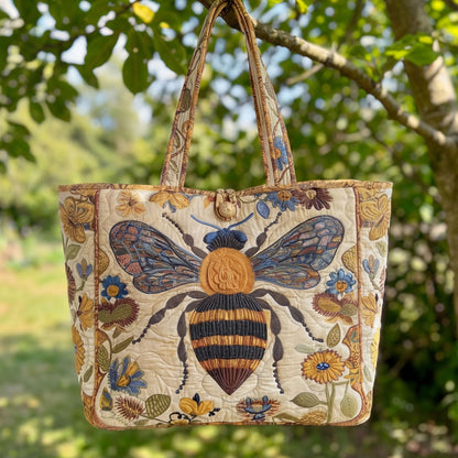 Autumn Bloom Bee Quilted Classic Tote Bag SN0NT021