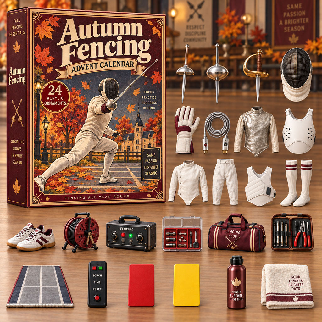 FALL KICKOFF 40% OFF - Autumn Fencing Advent Calendar 2026 - 24-Day Festive Countdown, Acrylic Charms Blind Box - Gift For Fencing Lovers AC0NT346