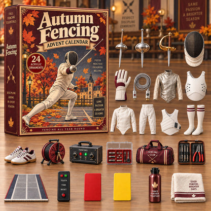FALL KICKOFF 40% OFF - Autumn Fencing Advent Calendar 2026 - 24-Day Festive Countdown, Acrylic Charms Blind Box - Gift For Fencing Lovers AC0NT346