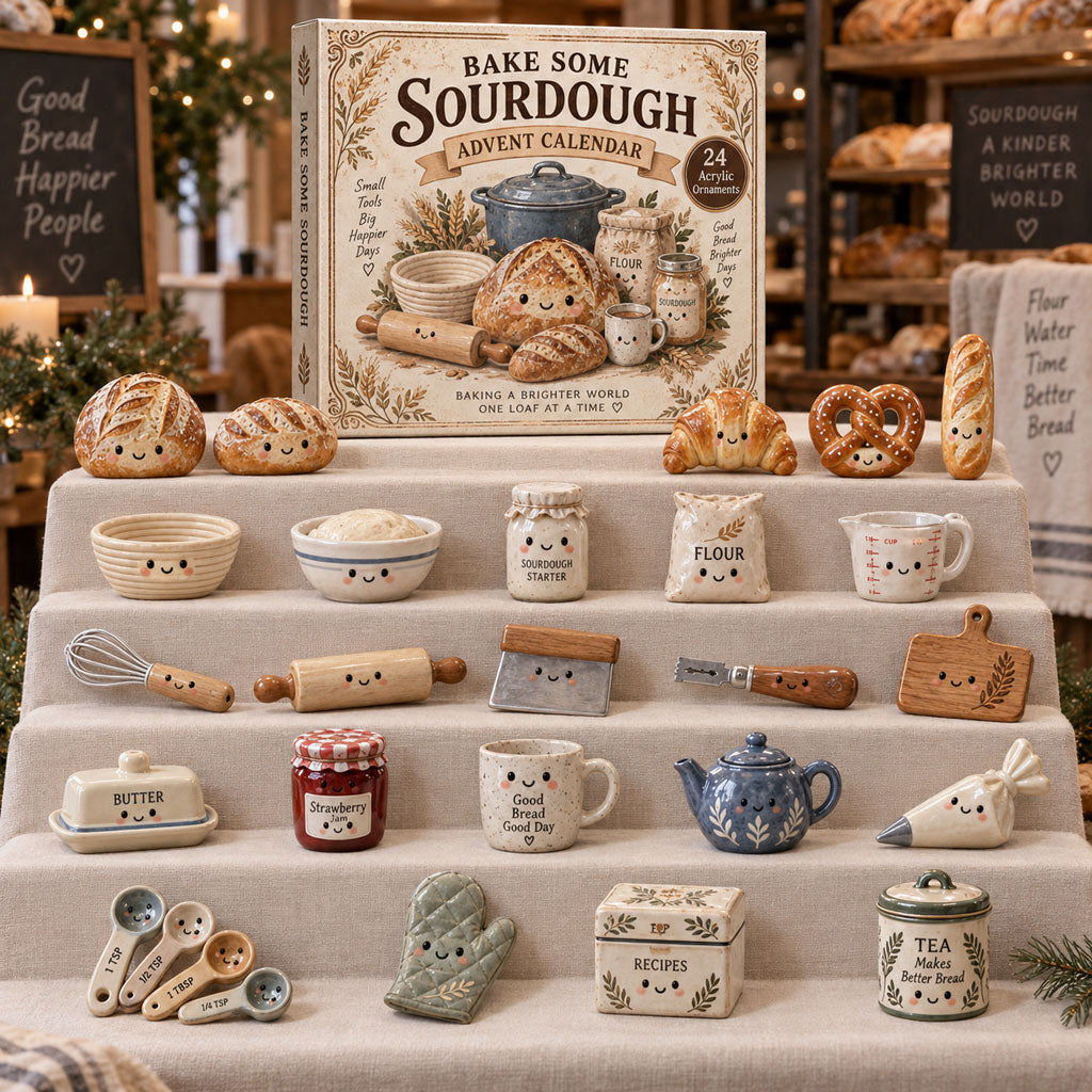 CHRISTMAS KICKOFF 40% OFF - Bake Some Sourdough Advent Calendar 2026 - 24-Day Festive Countdown, Acrylic Charms Blind Box - Gift For Baking Lovers AC0TM309