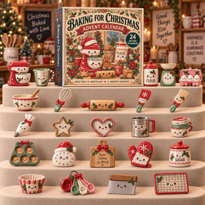 CHRISTMAS KICKOFF 40% OFF - Baking For Christmas Advent Calendar 2026 - 24-Day Festive Countdown, Acrylic Charms Blind Box - Gift For Baking Lovers AC0TM307