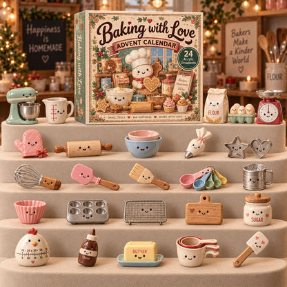 CHRISTMAS KICKOFF 40% OFF - Baking With Love Advent Calendar 2026 - 24-Day Festive Countdown, Acrylic Charms Blind Box - Gift For Baking Lovers AC0TM306