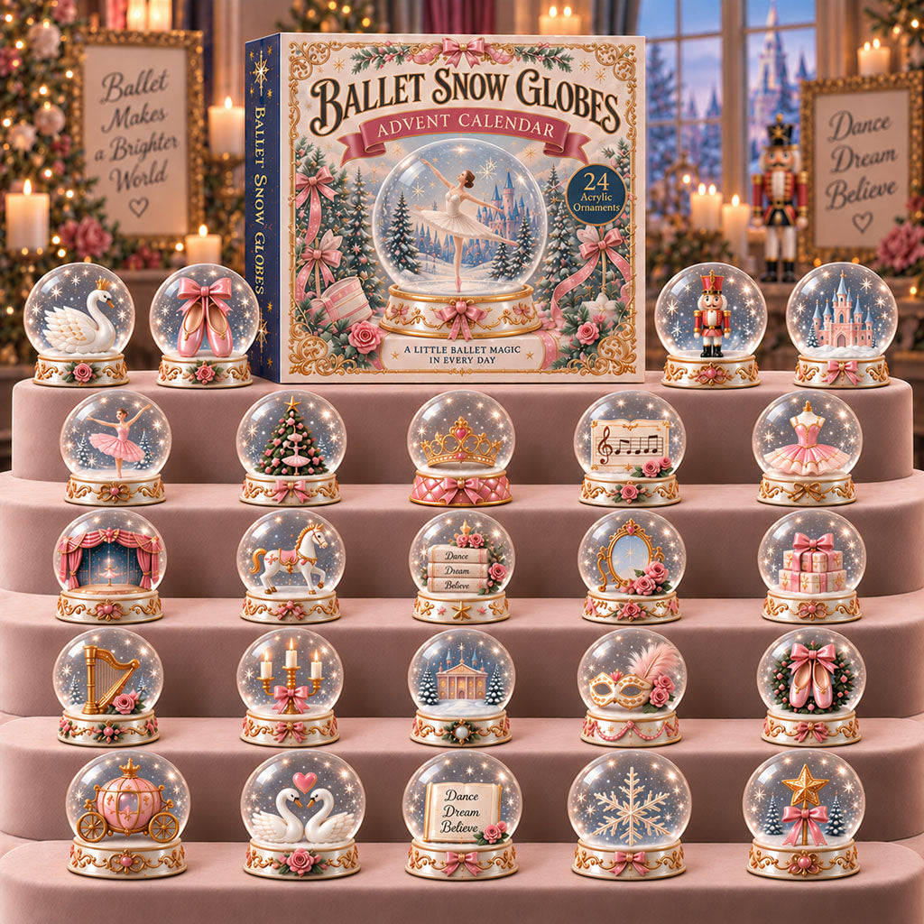 CHRISTMAS KICKOFF 40% OFF - Ballet Snow Globes Advent Calendar 2026 - 24-Day Festive Countdown, Acrylic Charms Blind Box - Gift For Ballet Lovers AC0TM314