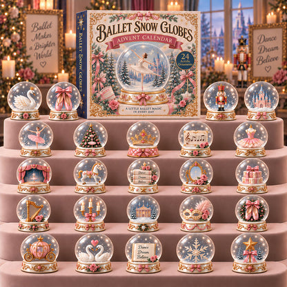 CHRISTMAS KICKOFF 40% OFF - Ballet Snow Globes Advent Calendar 2026 - 24-Day Festive Countdown, Acrylic Charms Blind Box - Gift For Ballet Lovers AC0TM314