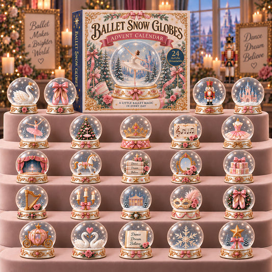CHRISTMAS KICKOFF 40% OFF - Ballet Snow Globes Advent Calendar 2026 - 24-Day Festive Countdown, Acrylic Charms Blind Box - Gift For Ballet Lovers AC0TM314