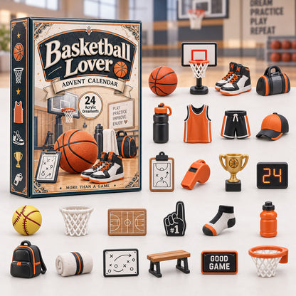 CHRISTMAS KICKOFF 40% OFF - Basketball Lover Advent Calendar 2026 - 24-Day Festive Countdown, Acrylic Charms Blind Box - Gift For Sport Lovers AC0HA281